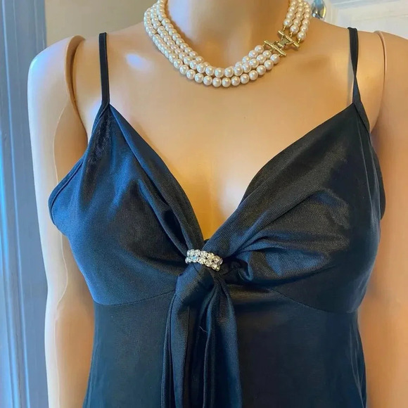 VTG Nylon Style 67970 Black Elegant Hot Sexy Maxi Nightgown Robe Women Size S - Picture 5 of 9